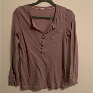 Purple striped long sleeve jcrew shirt